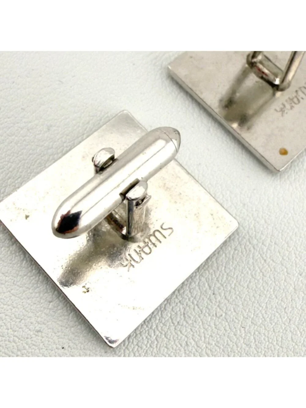 Vintage Silver Tone Lion Cufflinks Set of 2 Square Heraldic